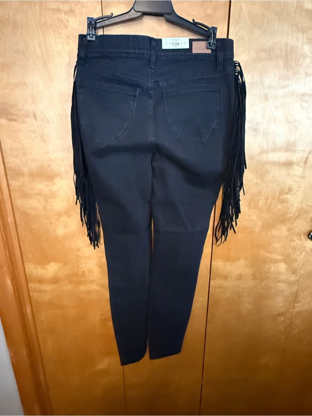 Judy Blue Black Fringe Denim Jeans Skinny Fit Size 28